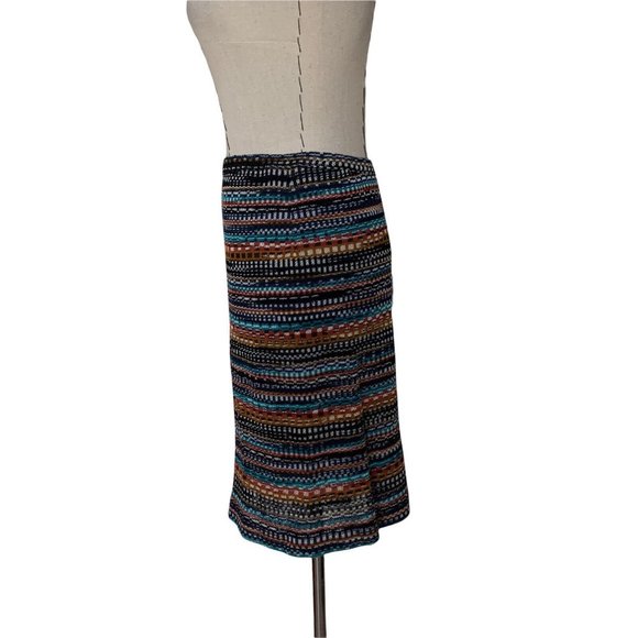 Vintage 80s Missoni Orange Label Knit Stripe Chevron Wrap Skirt sz 40 Small - Picture 8 of 12